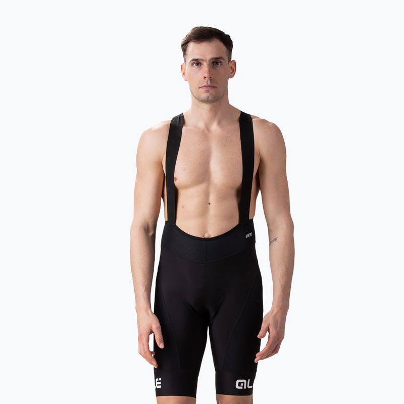 Vyriški Alé Pantalone C/B Agonista Plus juoda/balta dviratininko šortai