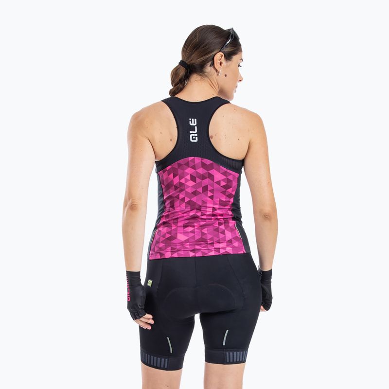 Moteriški dviratininkų marškinėliai Alé Top Donna Triangles fluo pink/violet 4