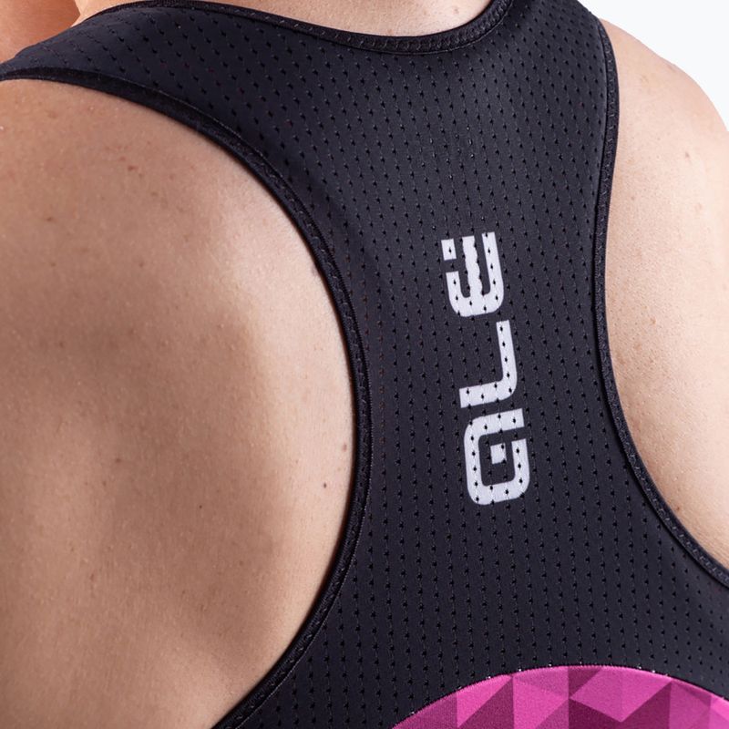 Moteriški dviratininkų marškinėliai Alé Top Donna Triangles fluo pink/violet 6