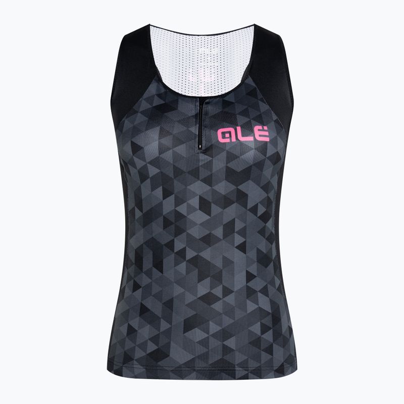 Moteriški dviratininkų marškinėliai Alé Top Donna Triangles pilka/juoda 6