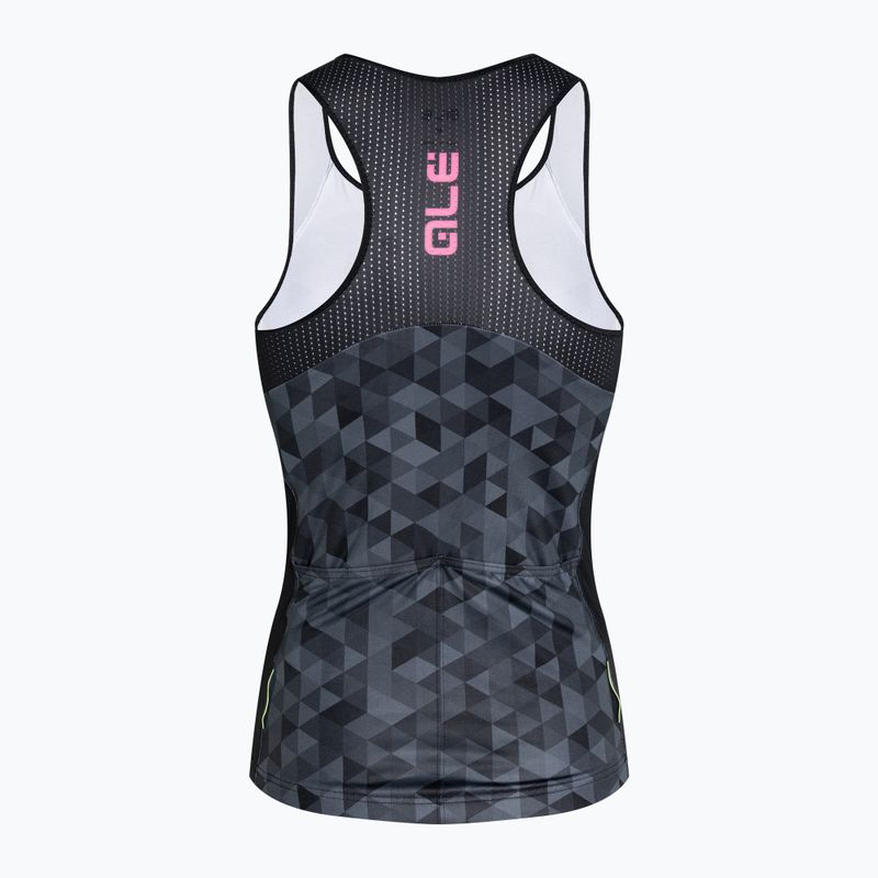 Moteriški dviratininkų marškinėliai Alé Top Donna Triangles pilka/juoda 7