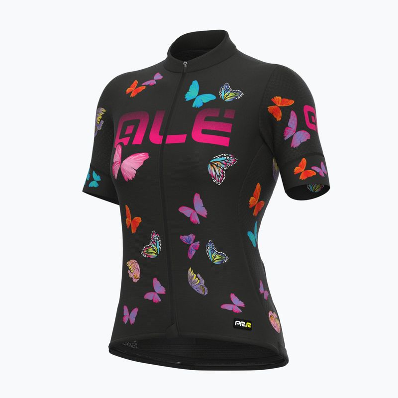 Moteriški dviračių marškinėliai Alé Maglia Donna MC Butterfly black