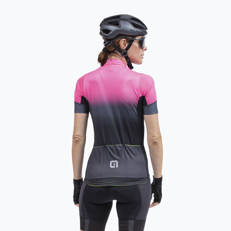 Moteriški dviračių marškinėliai Alé Maglia Donna MC Gradient fluo pink 4