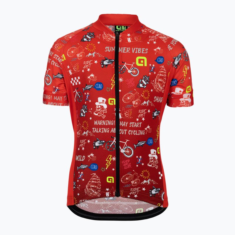 Vaikiški dviratininkų marškinėliai Alé Maglia Bimbo MC Vibes red