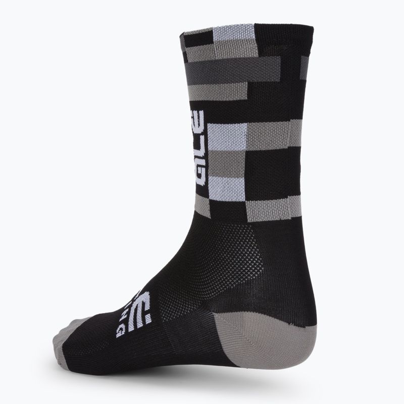 Alé Calza Q-Skin 16 cm Match juodos dviratininkų kojinės 2