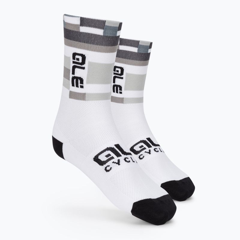 Alé Calza Q-Skin 16 cm Match baltos dviratininkų kojinės