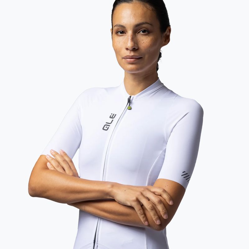 Moteriški dviračių marškinėliai Alé Color Block white 3
