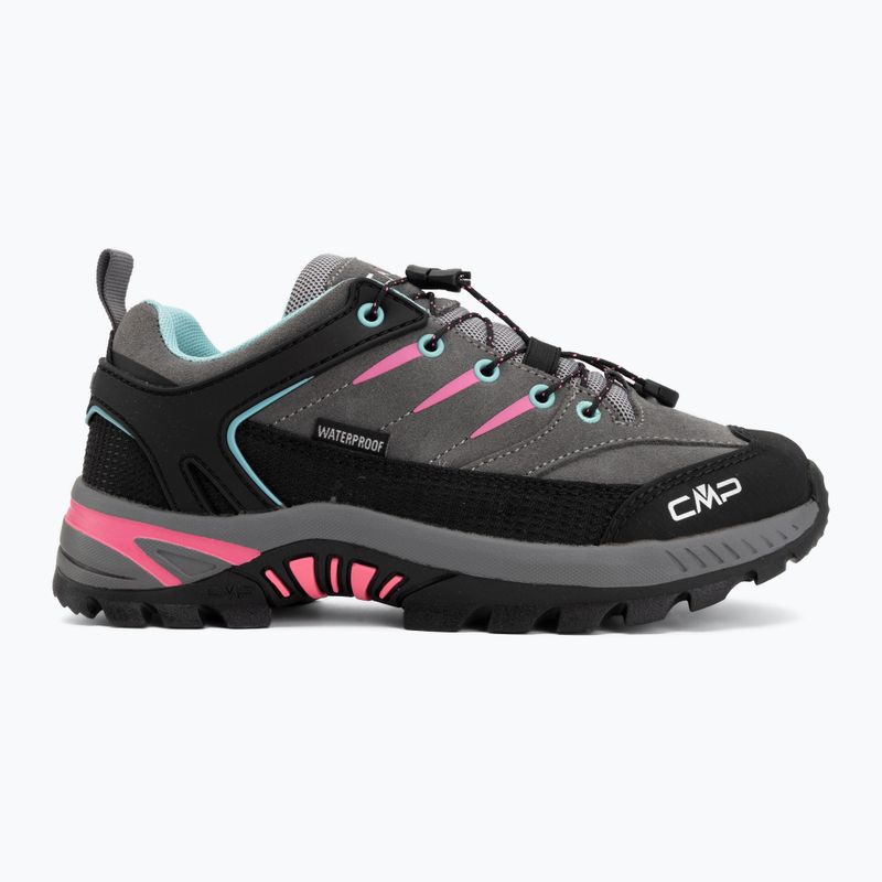 Vaikiški žygio batai CMP Rigel 2.0 Low Waterproof grey/acquarius/pink fluo 2