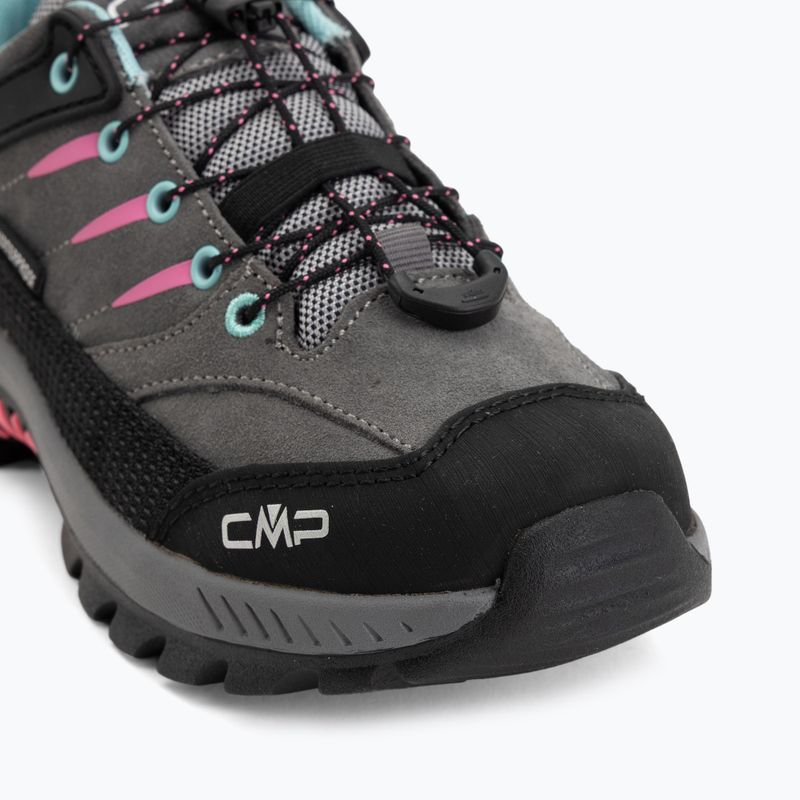 Vaikiški žygio batai CMP Rigel 2.0 Low Waterproof grey/acquarius/pink fluo 7