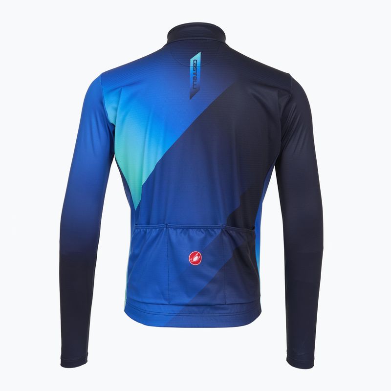Vyriški dviračių marškinėliai ilgomis rankovėmis Castelli Amplify Thermal belgian blue/azzurro italia/pool blue 2
