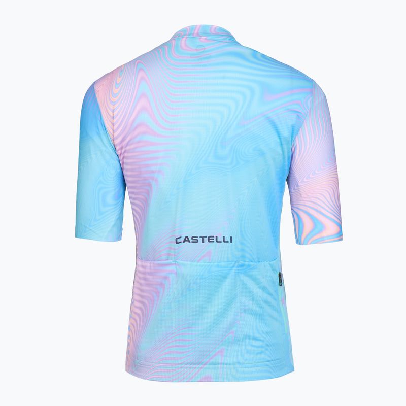 Moteriški dviračių marškinėliai Castelli Cosmic Vortex multicolor pink green 2