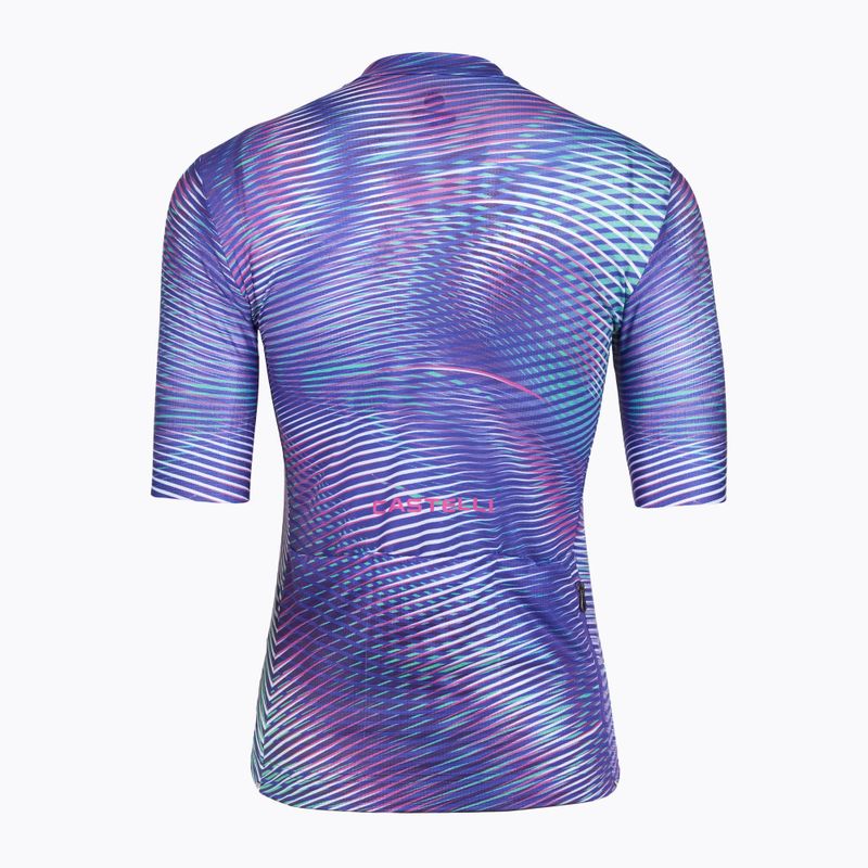 Moteriški dviračių marškinėliai Castelli Cosmic Vortex multicolor ultraviolet rose 2