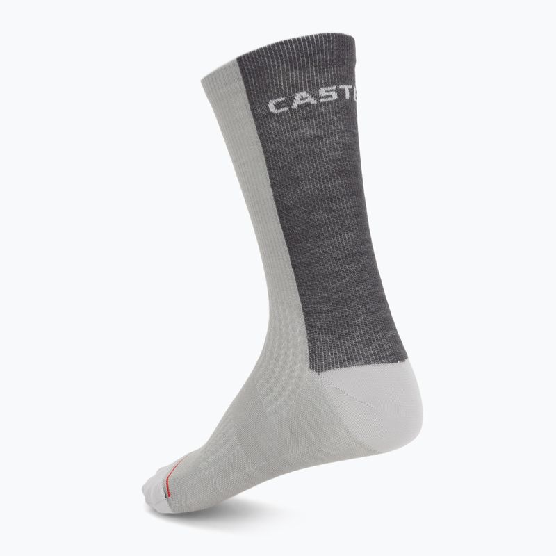 Vyriškos kojinės Castelli Castelli Logo 18 Merino Sock silver gray/dark gray 2