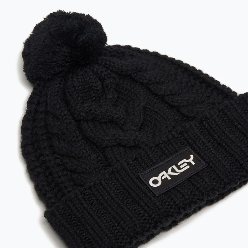 Žieminė kepurė Oakley Harper Pom Beanie black/white logo 2