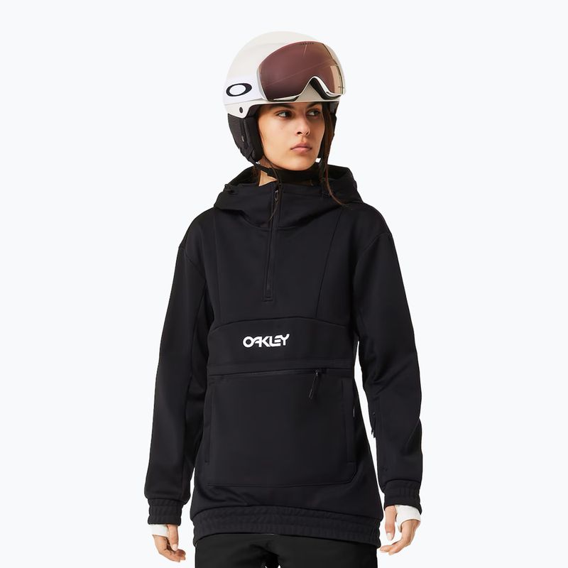Moteriškas softshell džemperis su gobtuvu Oakley TNP Nose Grab Softshell Hoodie blackout/white