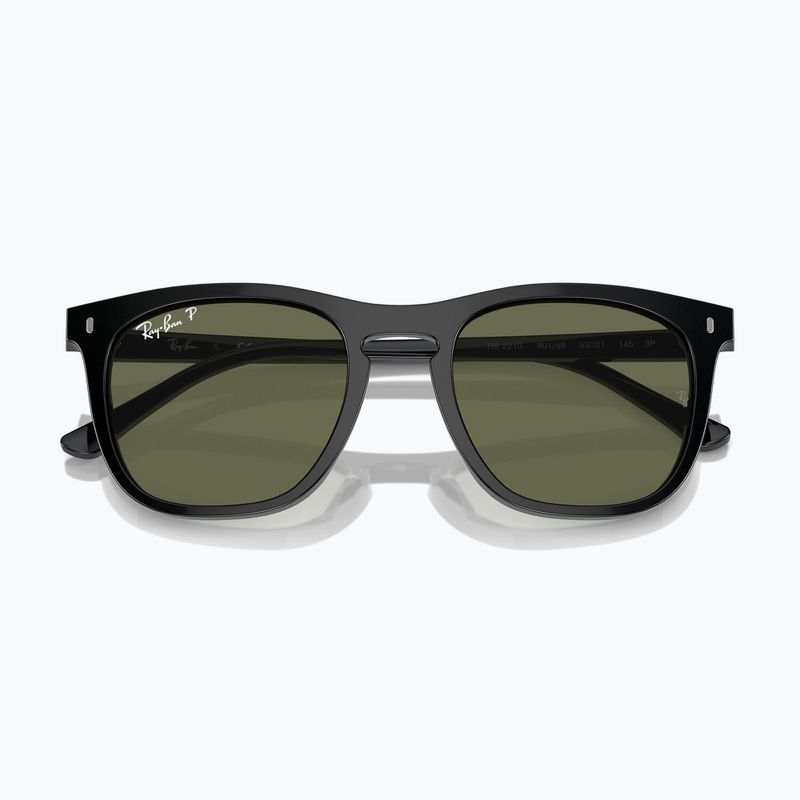 Akiniai nuo saulės Ray-Ban RB2210 black/green polarized 3