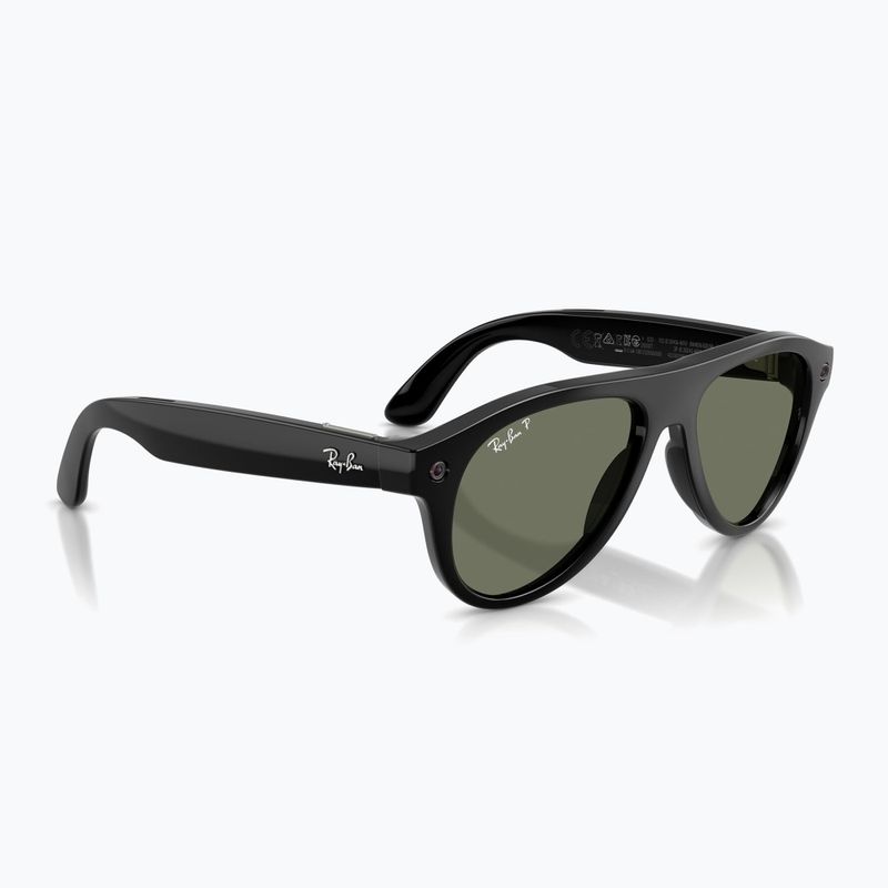 Akiniai su kamera Ray-Ban Meta Aviator shiny black/g15 green polar 4