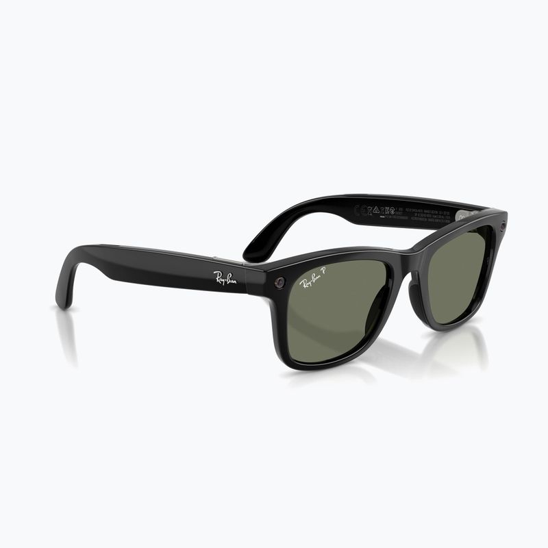 Akiniai su kamera Ray-Ban Meta Wayfarer shiny black/g15 green polar 4