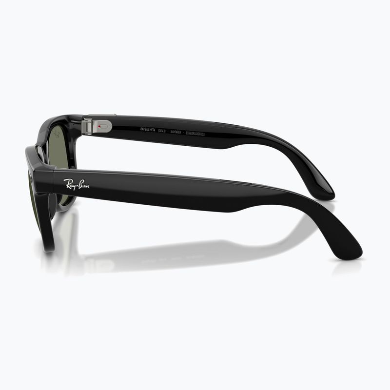 Akiniai su kamera Ray-Ban Meta Wayfarer shiny black/g15 green polar 5