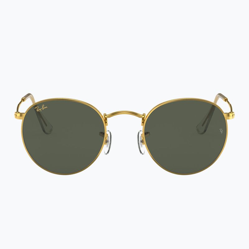 Akiniai nuo saulės Ray-Ban Round Metal gold/green g-15 2