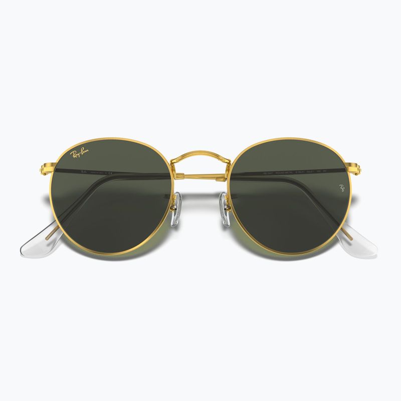 Akiniai nuo saulės Ray-Ban Round Metal gold/green g-15 3