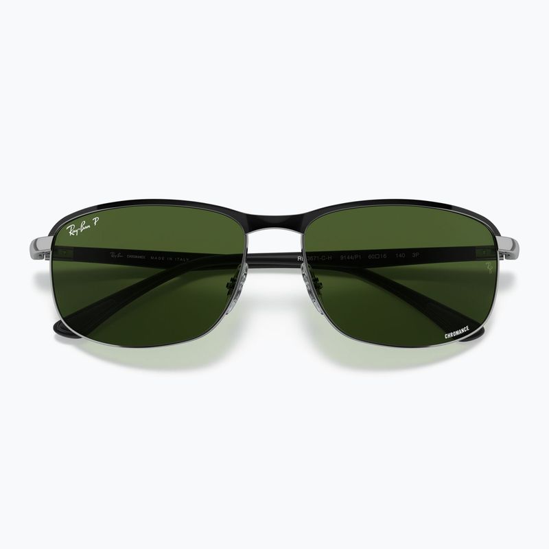 Akiniai nuo saulės Ray-Ban Rb3671 Polarized+ Lenses black silver/dark green polarized+ 3