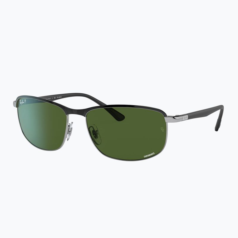 Akiniai nuo saulės Ray-Ban Rb3671 Polarized+ Lenses black silver/dark green polarized+ 4