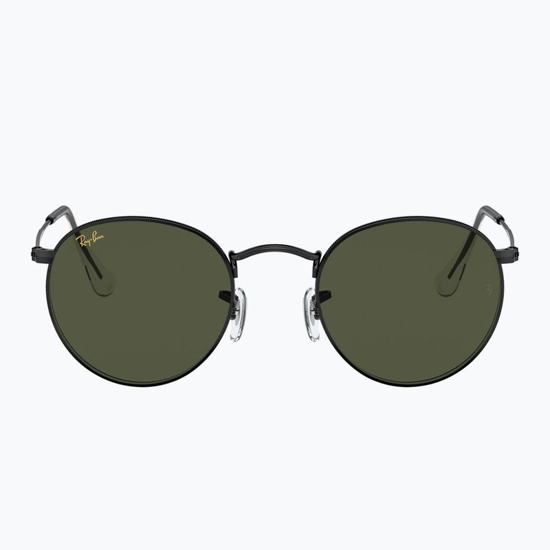 Akiniai nuo saulės Ray-Ban Round Metal black/green g-15 2