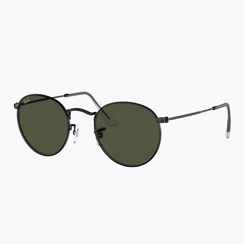 Akiniai nuo saulės Ray-Ban Round Metal black/green g-15 4