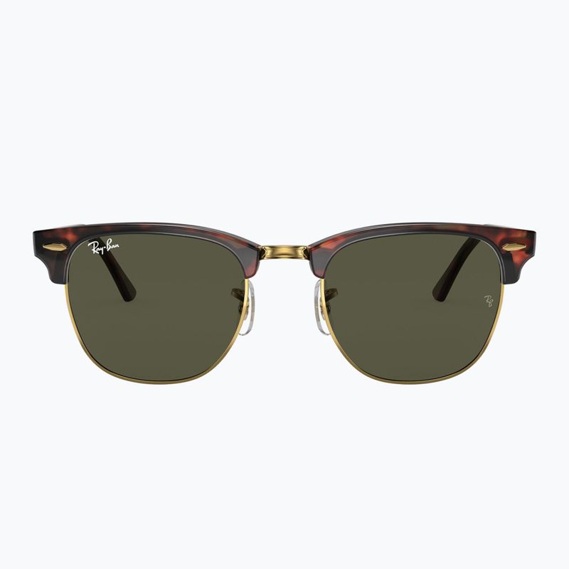 Akiniai nuo saulės Ray-Ban Clubmaster Classic tortoiseshell/gold/green g-15 2