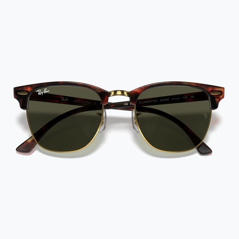 Akiniai nuo saulės Ray-Ban Clubmaster Classic tortoiseshell/gold/green g-15 3