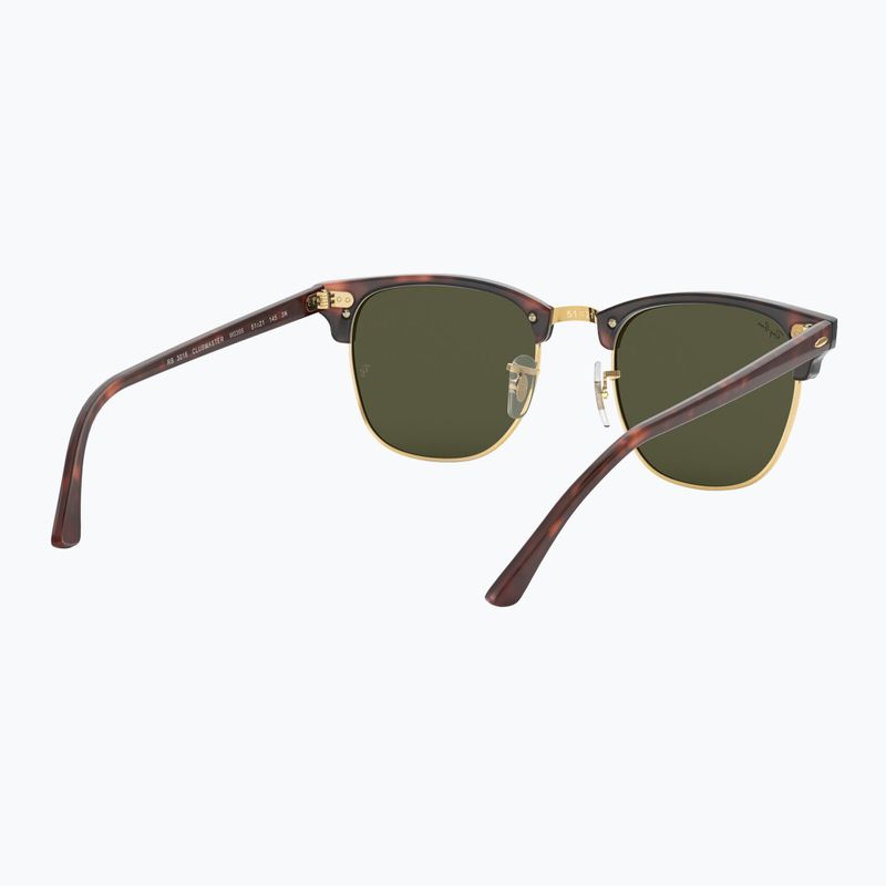 Akiniai nuo saulės Ray-Ban Clubmaster Classic tortoiseshell/gold/green g-15 6