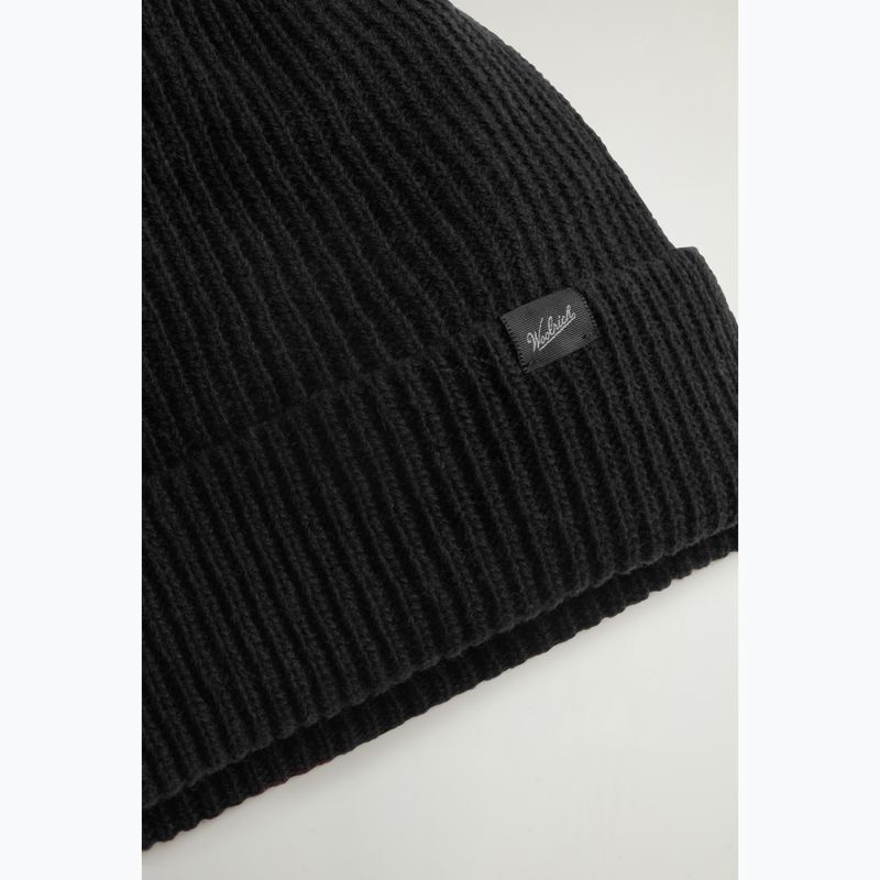 Vyriška žieminė kepurė Woolrich Knitted Ribbed Beanie black 3