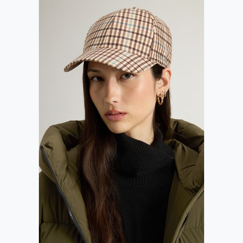 Moteriška kepuraitė su snapeliu Woolrich Check Baseball Cap beige check 4