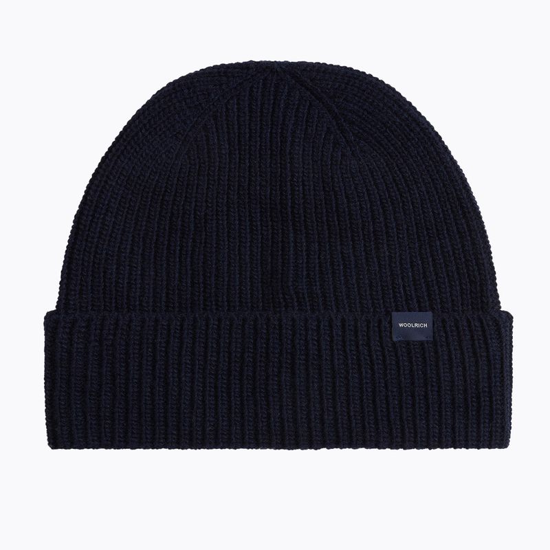 Vyriška žieminė kepurė Woolrich Knitted Ribbed Beanie melton blue