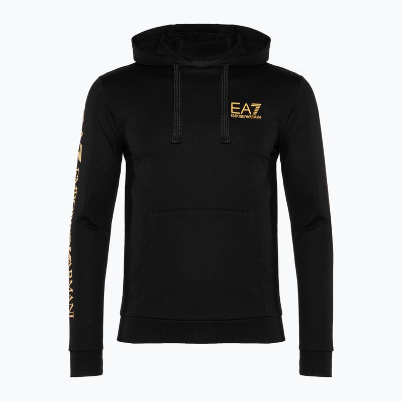 Vyriškas džemperis EA7 Emporio Armani Train Logo Series Hoodie Extended Logo Coft black/gold logo 5