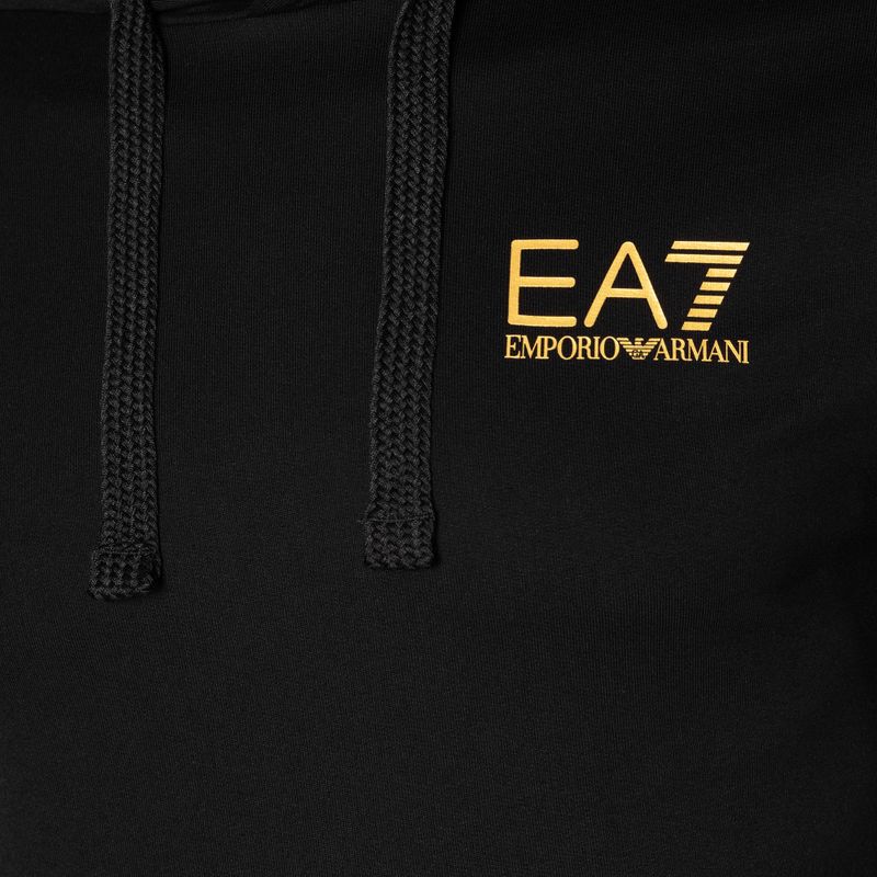 Vyriškas džemperis EA7 Emporio Armani Train Logo Series Hoodie Extended Logo Coft black/gold logo 7