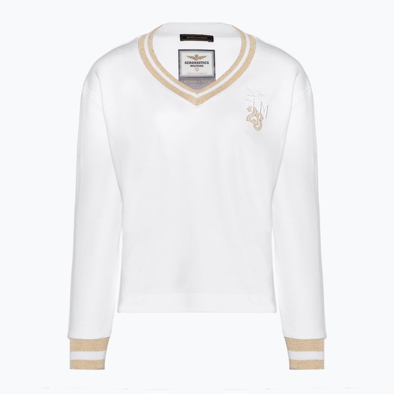 Moteriškas džemperis Aeronautica Militare Lady V-Neck bianco ottico