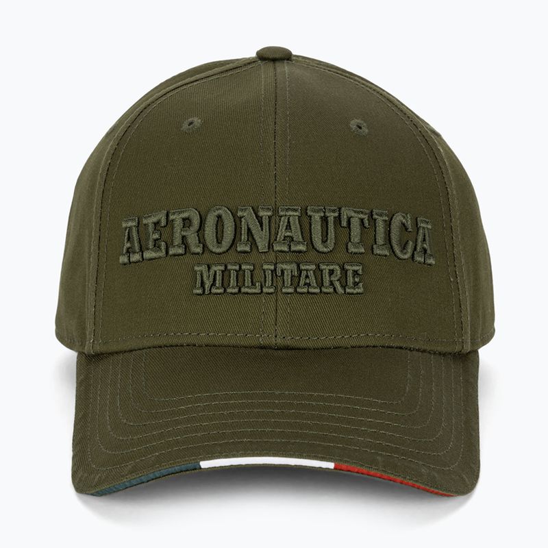 Vyriška kepuraitė su snapeliu Aeronautica Militare Basic With Metal Eagle military green 2