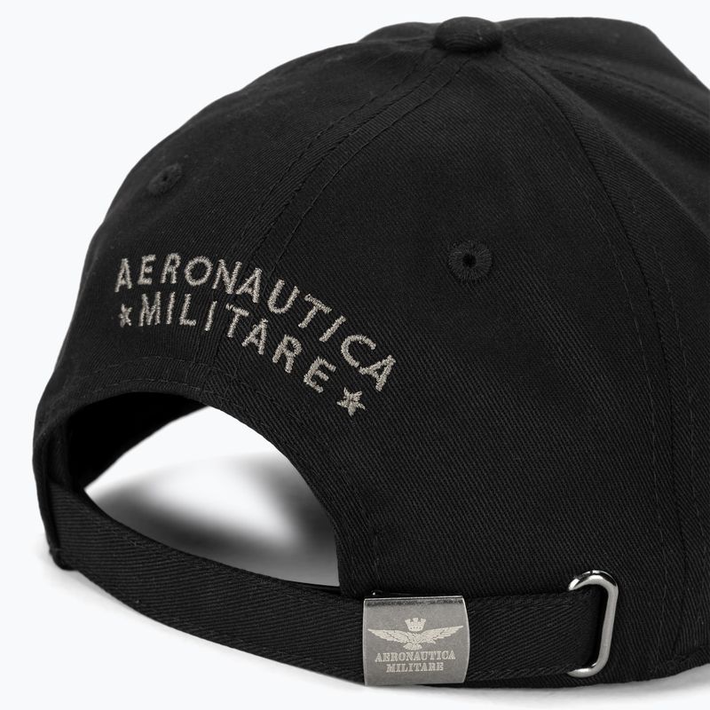 Vyriška kepuraitė su snapeliu Aeronautica Militare Basic With Metal Eagle jet black 4