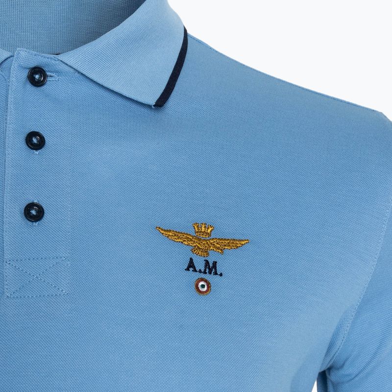 Vyriški polo marškinėliai Aeronautica Militare Essential light blue 3