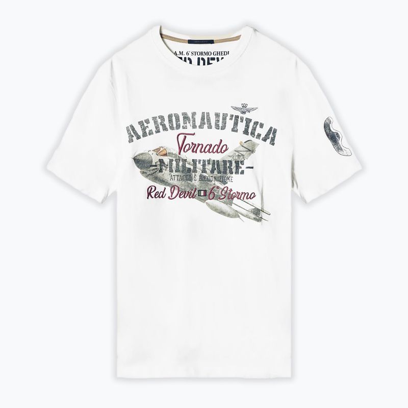 Vyriški marškinėliai Aeronautica Militare Tornado  milk white