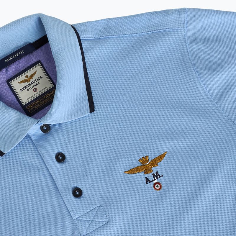 Vyriški polo marškinėliai Aeronautica Militare Essential ice blue 3