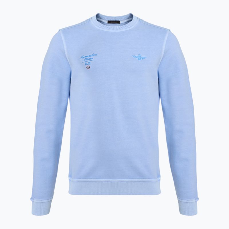 Vyriškas džemperis Aeronautica Militare Girocollo ice blue washed