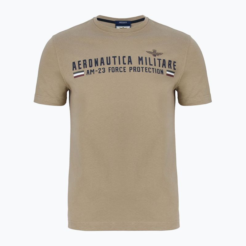 Vyriški marškinėliai Aeronautica Militare Heritage dune beige