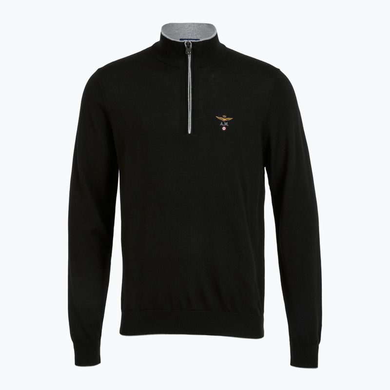 Vyriškas megztinis Aeronautica Militare 1/2 Zip jet black