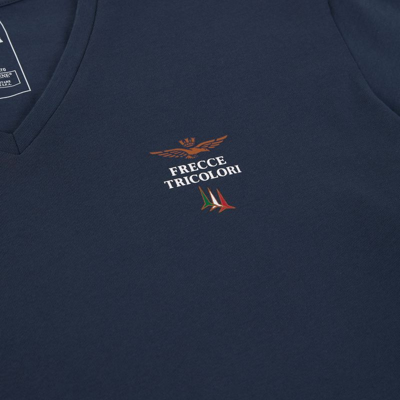 Vyriški marškinėliai Aeronautica Militare AM1UTI006 V-Neck blue 3
