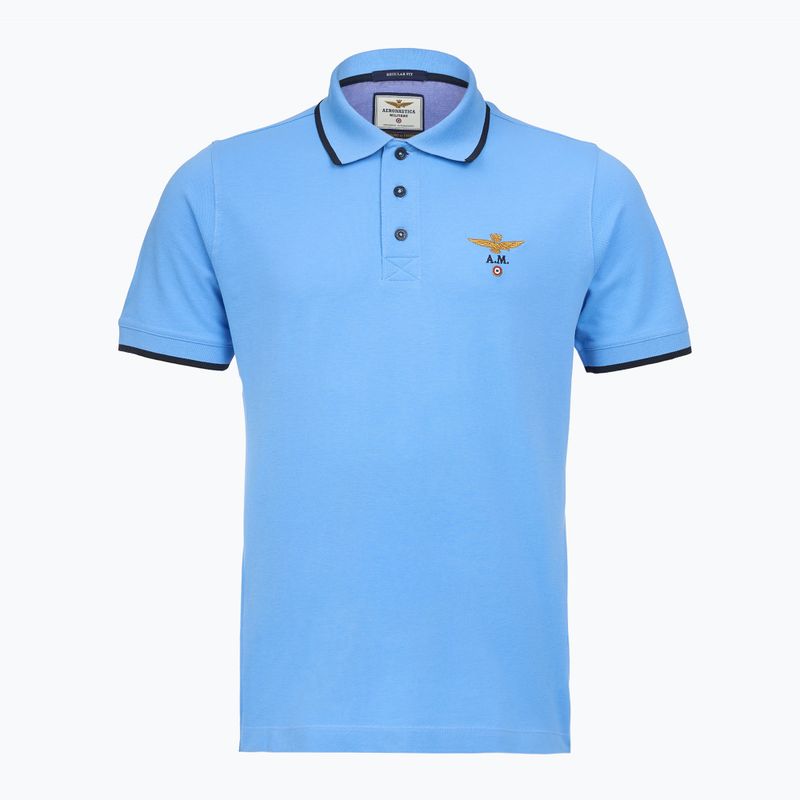 Marškinėliai Aeronautica Militare PO1308UP00082 Polo silver lake blue