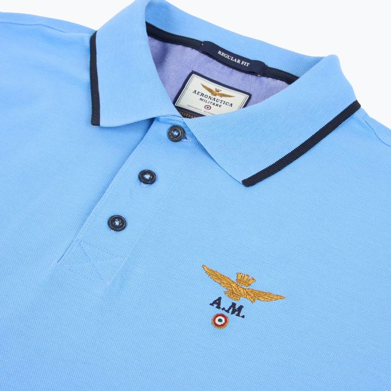 Marškinėliai Aeronautica Militare PO1308UP00082 Polo silver lake blue 3