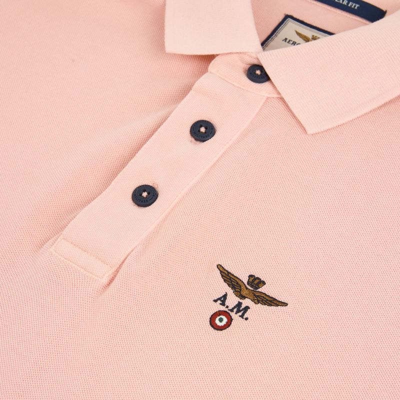 Vyriški marškinėliai Aeronautica Militare PO1925UP00406 Polo lotus pink 3